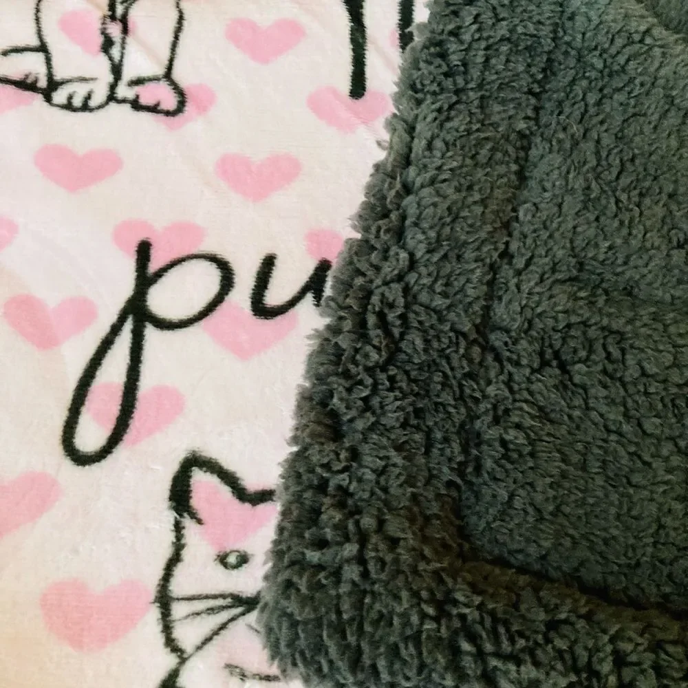 Cat Mom Purrfect Plush Sherpa Pet Throw Blanket